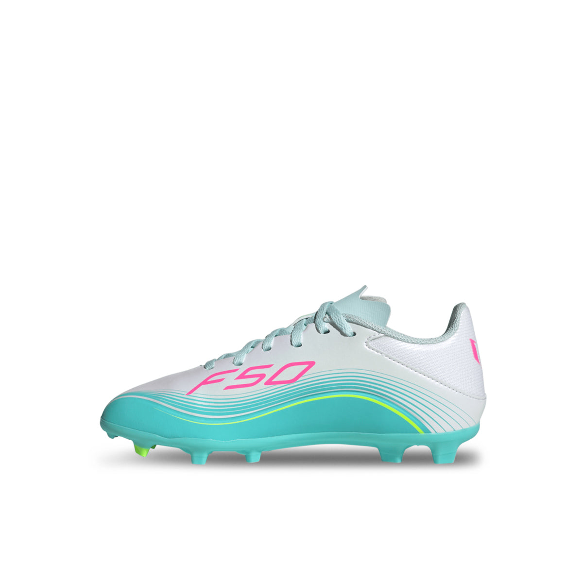 ADIDAS F50 MESSI LEAGUE FG/MG J - FTWR WHITE/LUCID PINK/FLASH AQUA