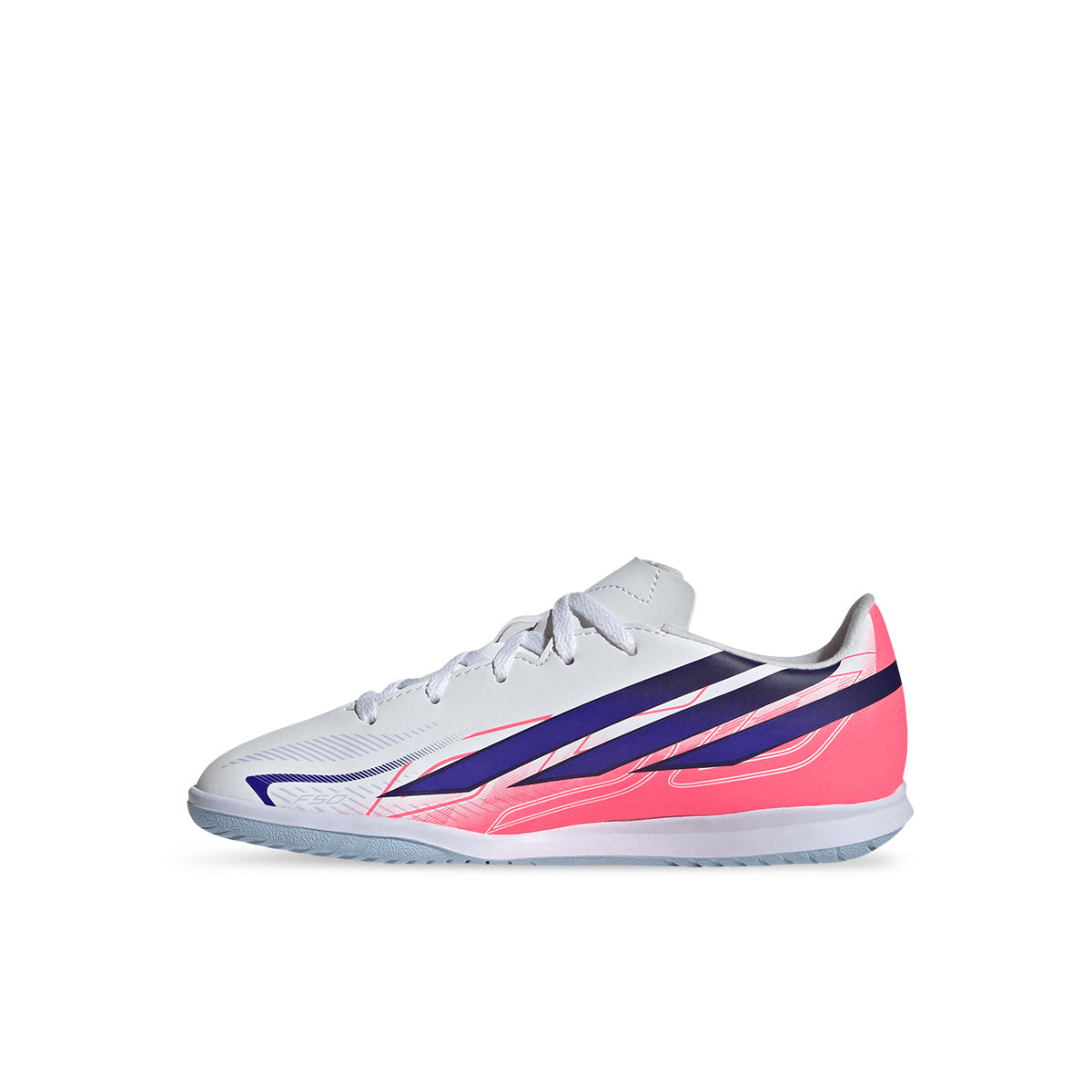 ADIDAS F50 HYPERFAST CLUB IN J - FTWR WHITE/SOLAR PURPLE/SOLAR TURBO