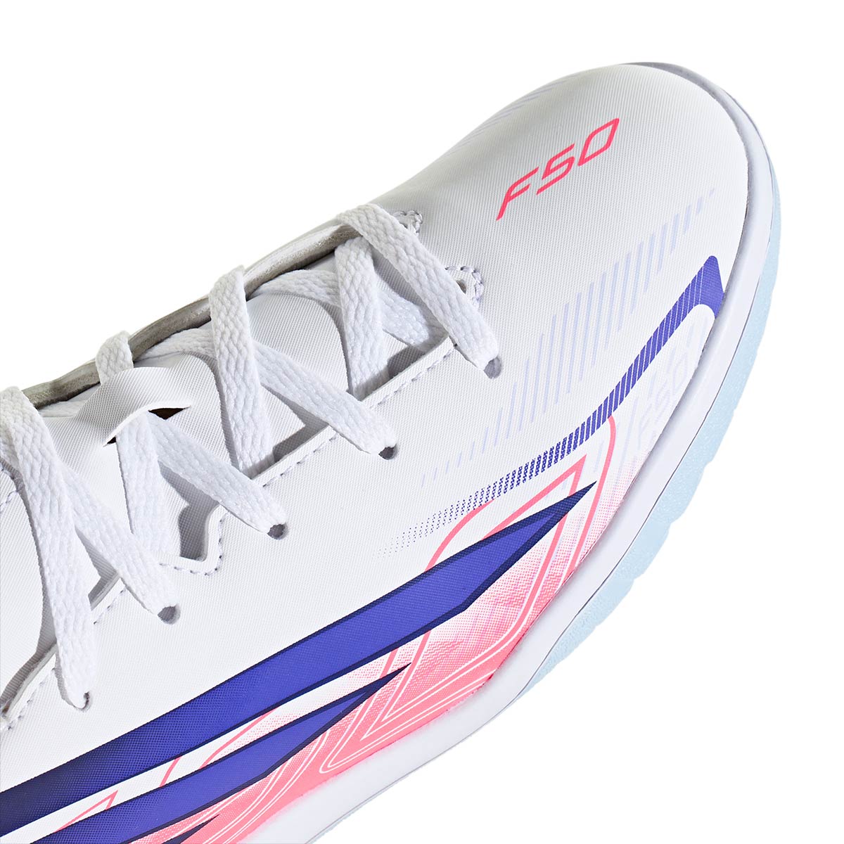ADIDAS F50 HYPERFAST CLUB IN J - FTWR WHITE/SOLAR PURPLE/SOLAR TURBO