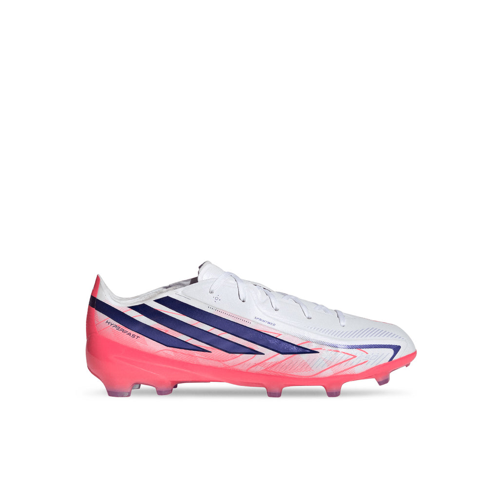 ADIDAS F50 HYPERFAST ELITE FG J - FTWR WHITE/SOLAR PURPLE/SOLAR TURBO