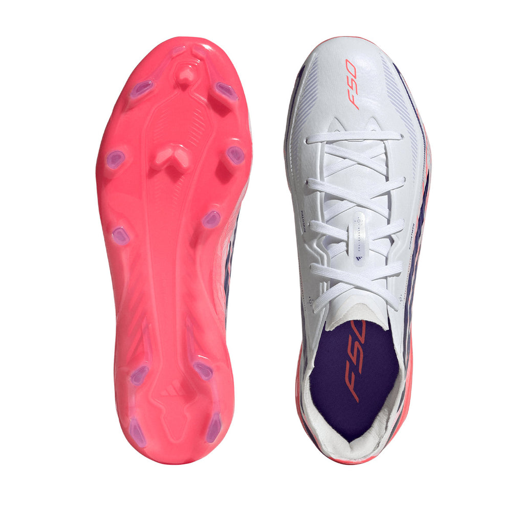 ADIDAS F50 HYPERFAST ELITE FG J - FTWR WHITE/SOLAR PURPLE/SOLAR TURBO