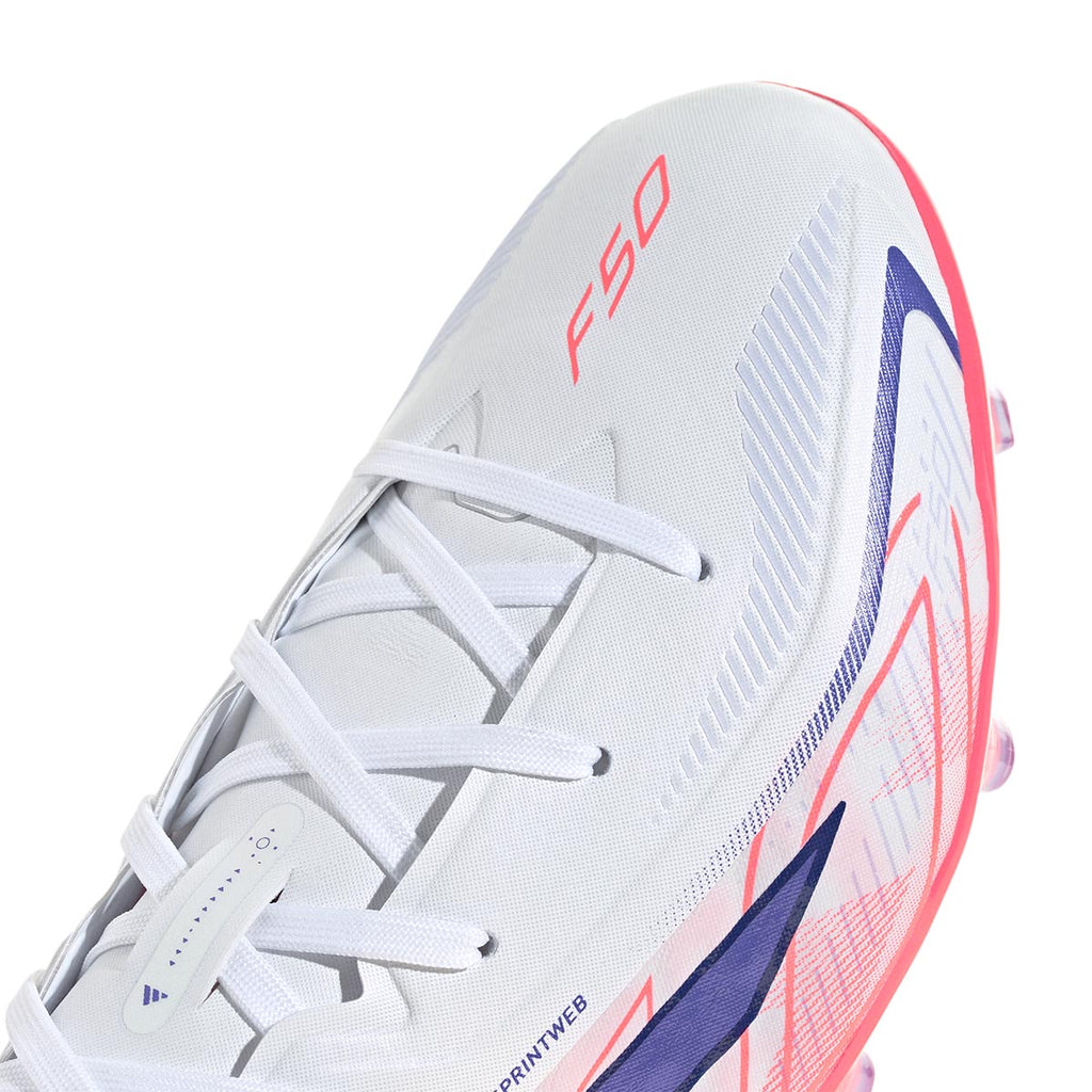 ADIDAS F50 HYPERFAST ELITE FG J - FTWR WHITE/SOLAR PURPLE/SOLAR TURBO