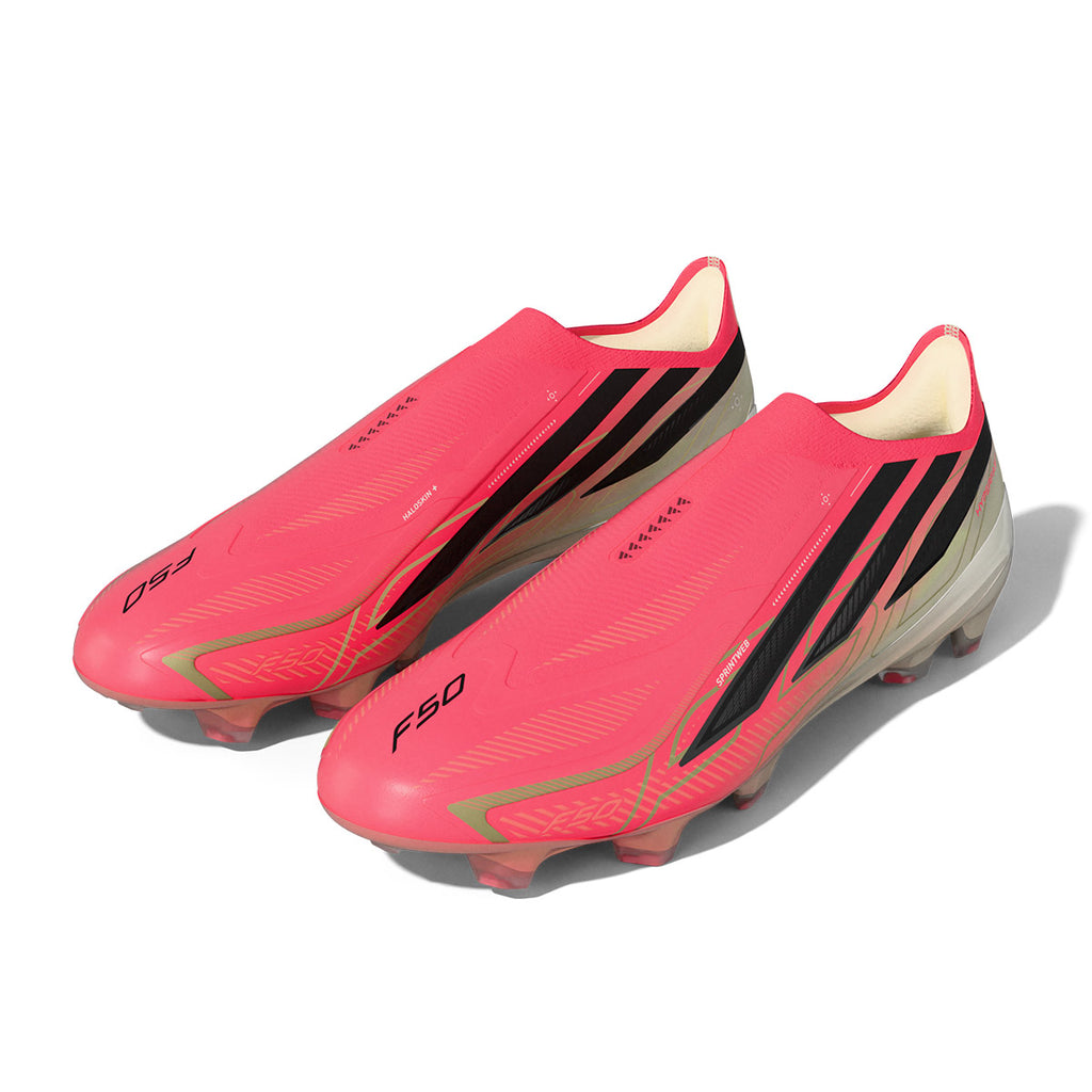 ADIDAS F50 HYPERFAST ELITE LACELESS FG - SOLAR TURBO/CORE BLACK/GOLD MET