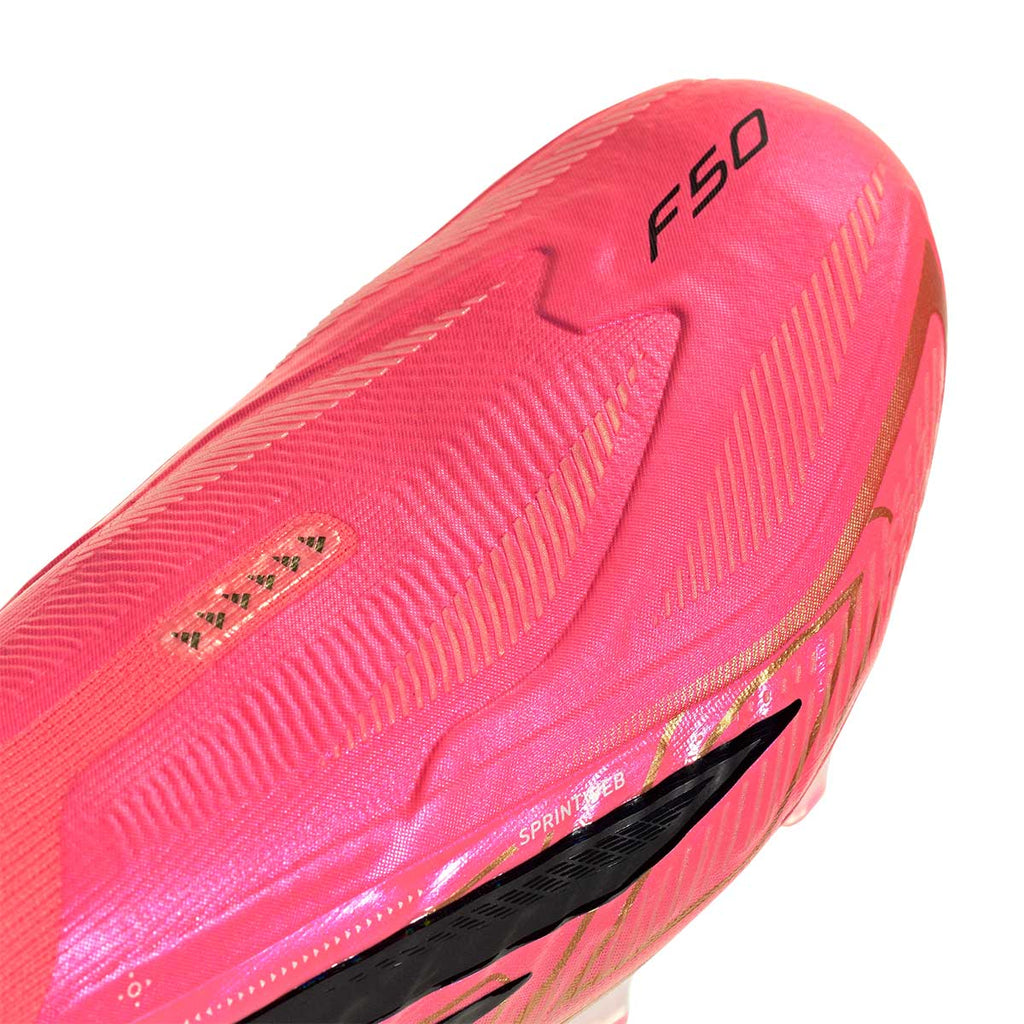 ADIDAS F50 HYPERFAST ELITE LACELESS FG - SOLAR TURBO/CORE BLACK/GOLD MET