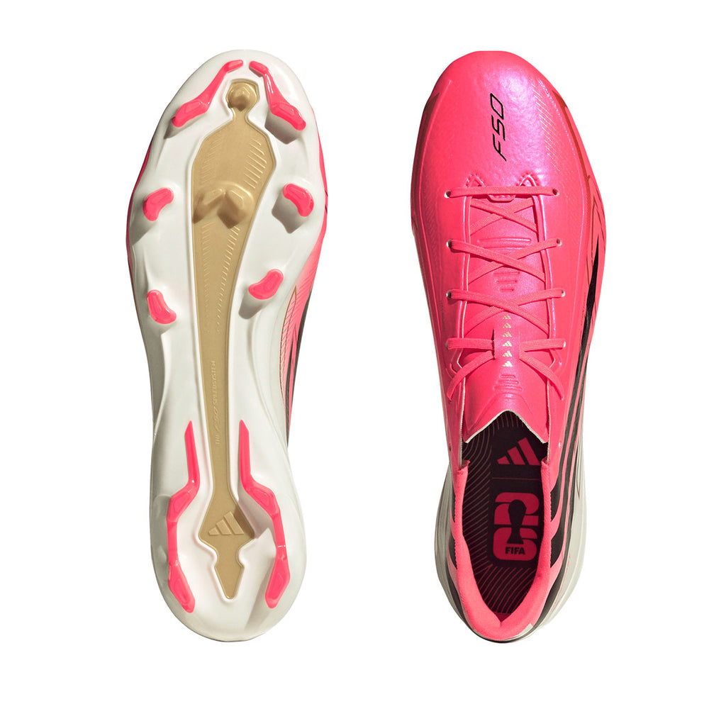 ADIDAS F50 HYPERFAST LEAGUE FG - SOLAR TURBO/CORE BLACK/GOLD MET