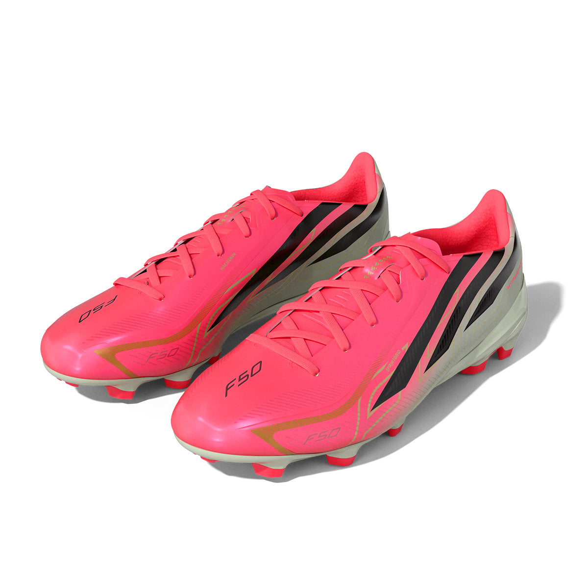 ADIDAS F50 HYPERFAST LEAGUE FG - SOLAR TURBO/CORE BLACK/GOLD MET