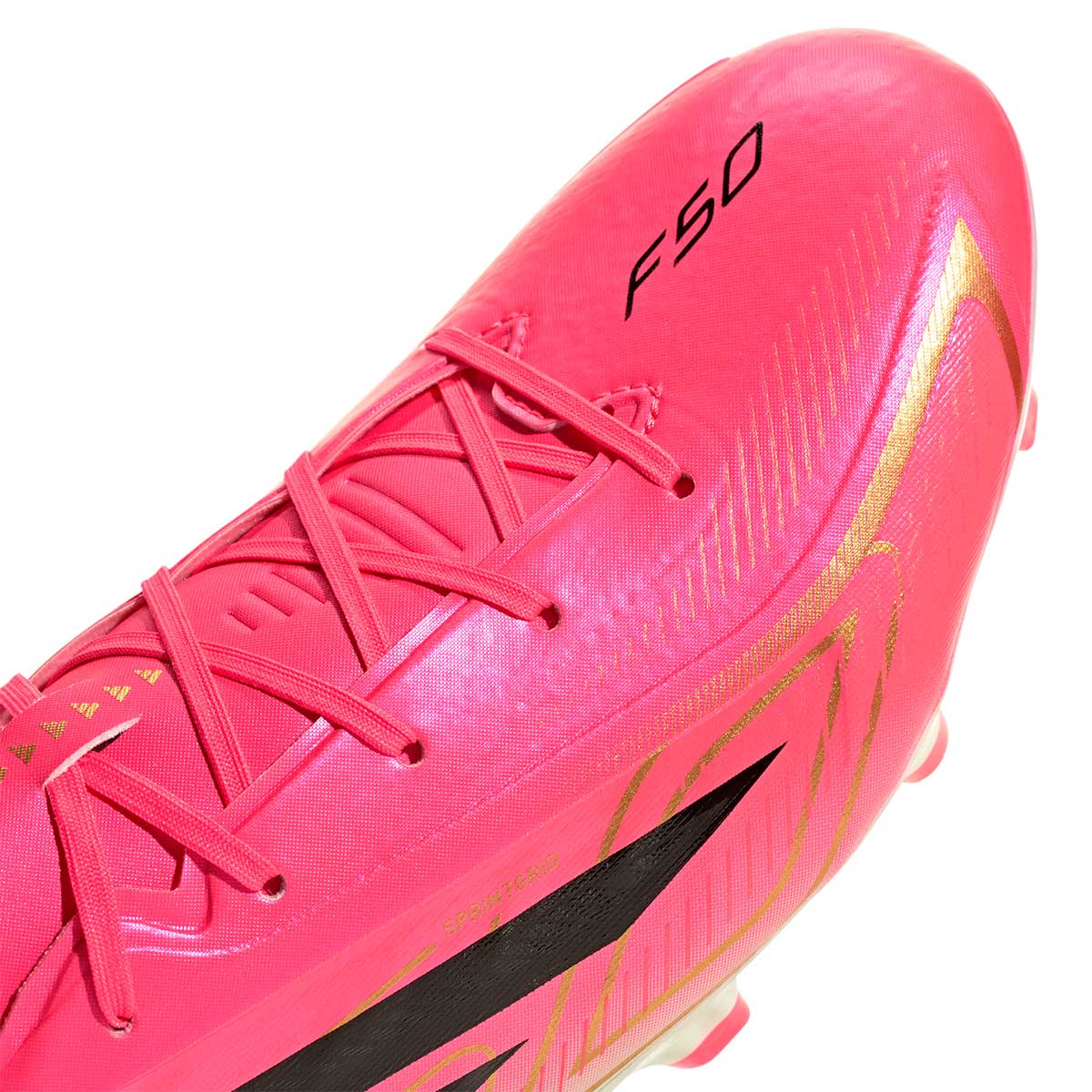 ADIDAS F50 HYPERFAST LEAGUE FG - SOLAR TURBO/CORE BLACK/GOLD MET