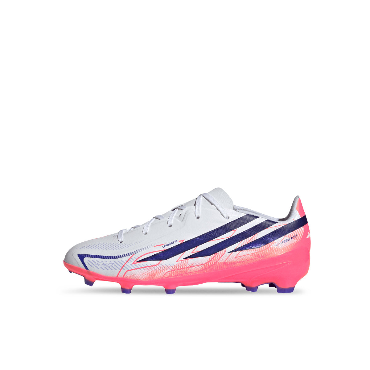 ADIDAS F50 HYPERFAST LEAGUE FG J - FTWR WHITE/SOLAR PURPLE/SOLAR TURBO