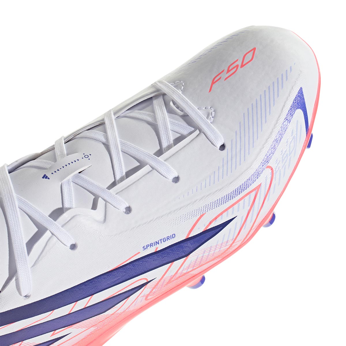ADIDAS F50 HYPERFAST LEAGUE FG J - FTWR WHITE/SOLAR PURPLE/SOLAR TURBO