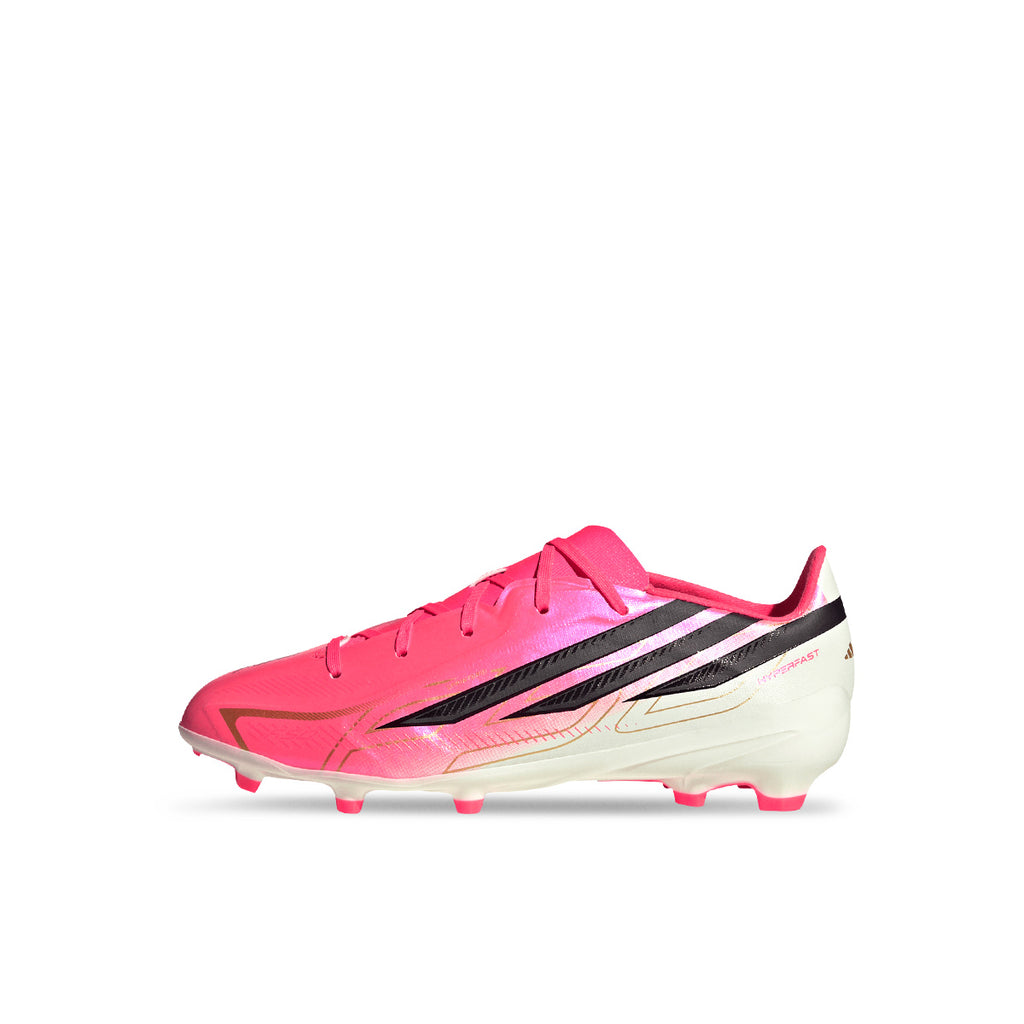 ADIDAS F50 HYPERFAST LEAGUE FG J - SOLAR TURBO/CORE BLACK/GOLD MET
