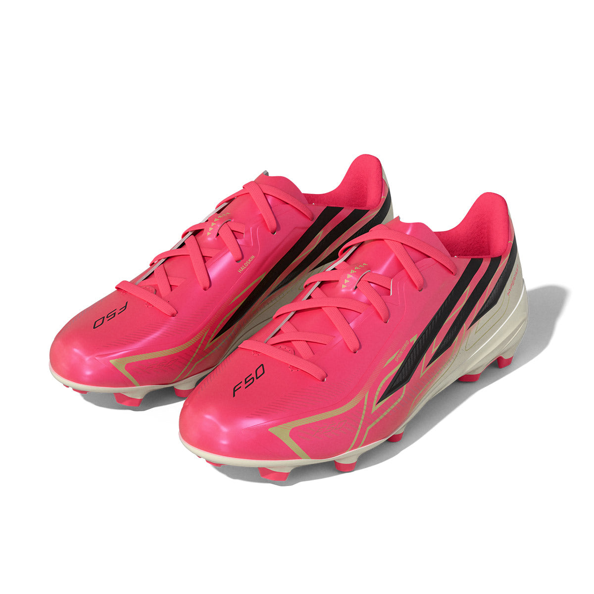 ADIDAS F50 HYPERFAST LEAGUE FG J - SOLAR TURBO/CORE BLACK/GOLD MET