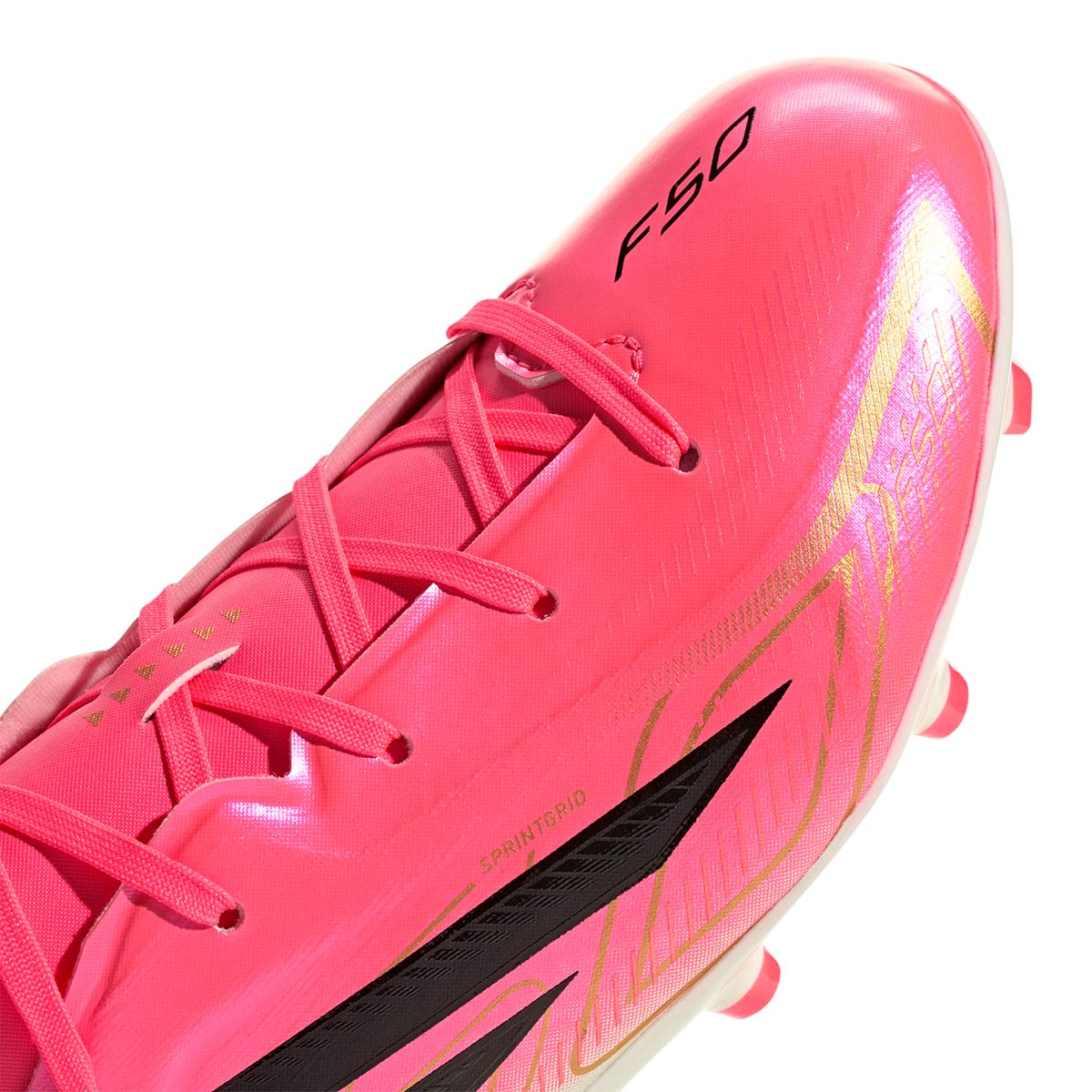 ADIDAS F50 HYPERFAST LEAGUE FG J - SOLAR TURBO/CORE BLACK/GOLD MET