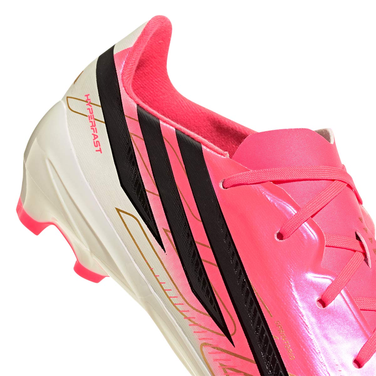 ADIDAS F50 HYPERFAST LEAGUE FG J - SOLAR TURBO/CORE BLACK/GOLD MET