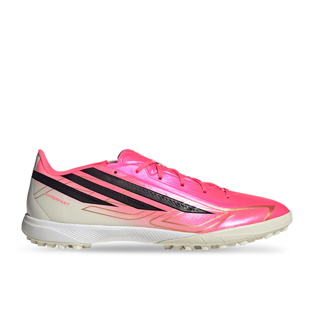 ADIDAS F50 HYPERFAST LEAGUE TF - SOLAR TURBO/CORE BLACK/GOLD MET