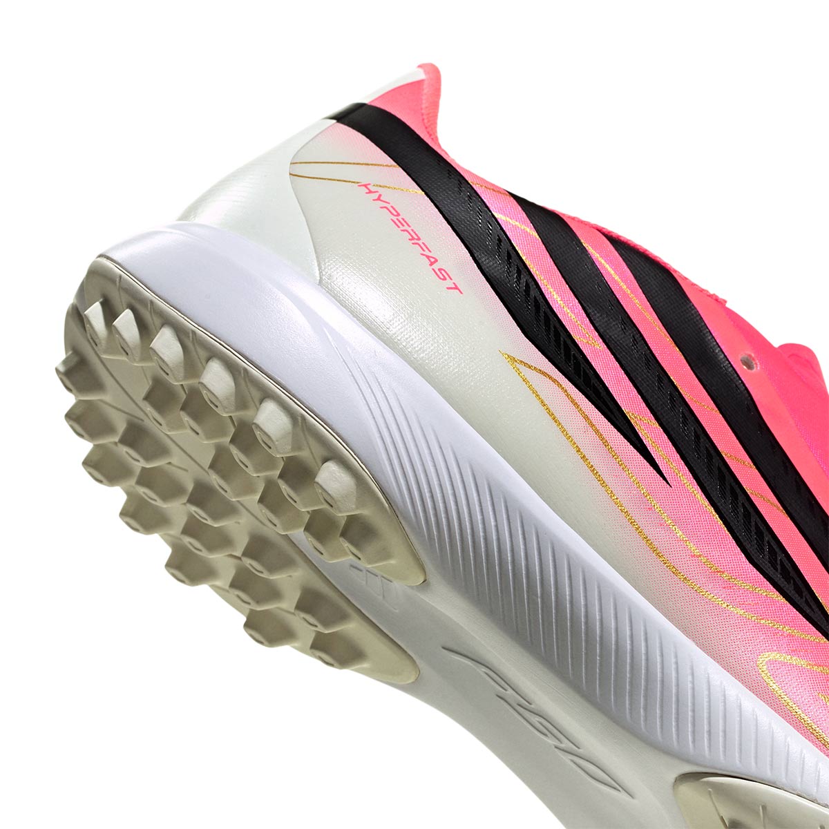 ADIDAS F50 HYPERFAST LEAGUE TF - SOLAR TURBO/CORE BLACK/GOLD MET