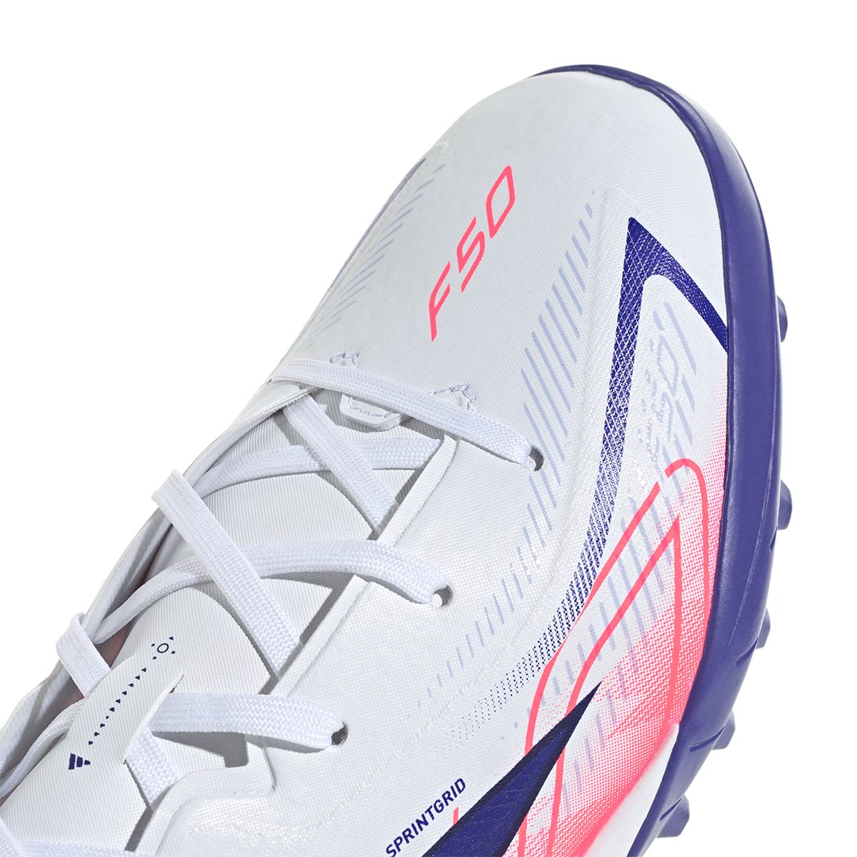 ADIDAS F50 HYPERFAST LEAGUE TF J - FTWR WHITE/SOLAR PURPLE/SOLAR TURBO