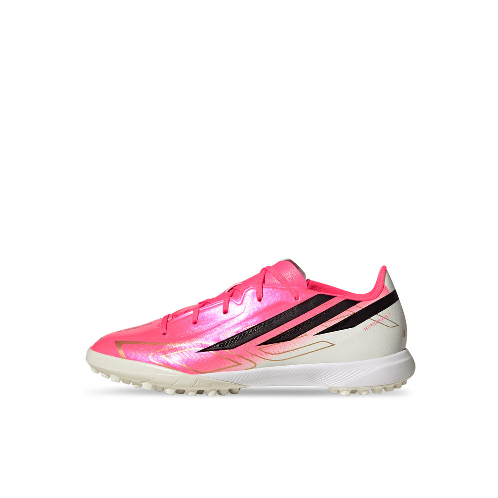 ADIDAS F50 HYPERFAST LEAGUE TF J - SOLAR TURBO/CORE BLACK/GOLD MET