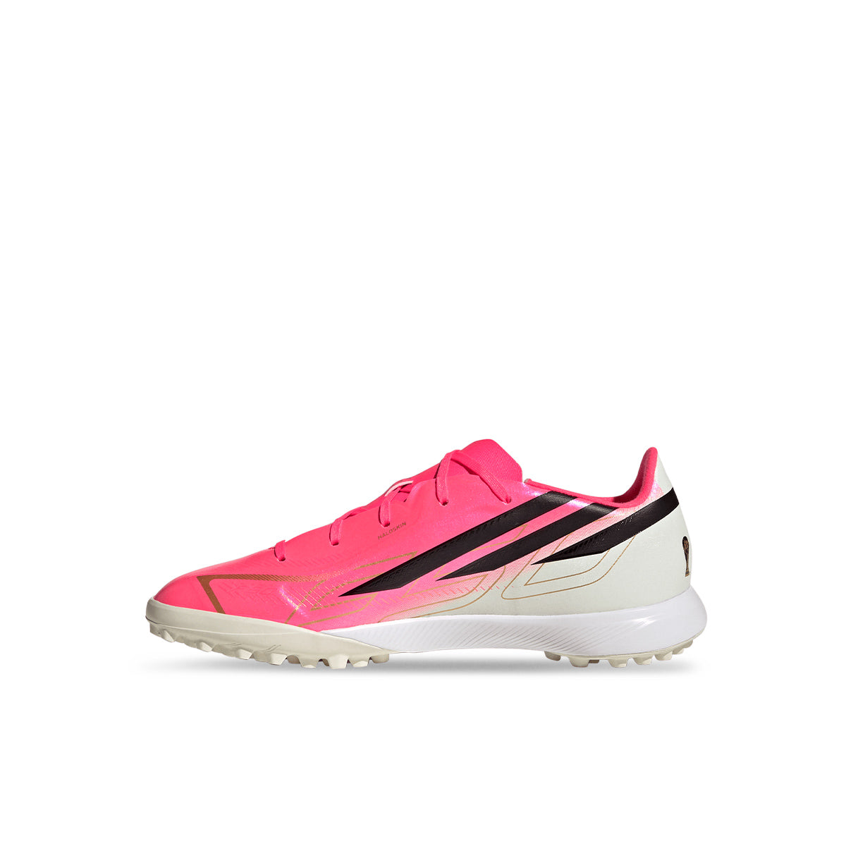 ADIDAS F50 HYPERFAST LEAGUE TF J - SOLAR TURBO/CORE BLACK/GOLD MET