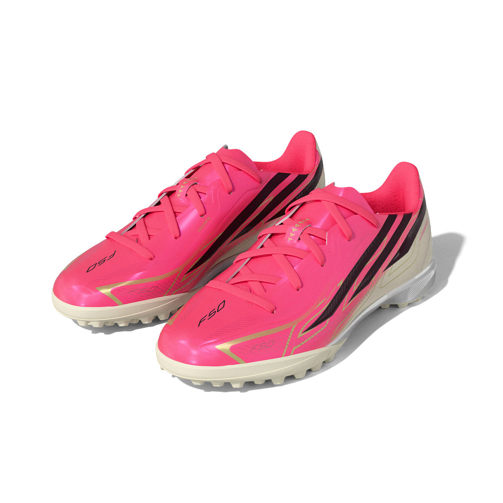ADIDAS F50 HYPERFAST LEAGUE TF J - SOLAR TURBO/CORE BLACK/GOLD MET