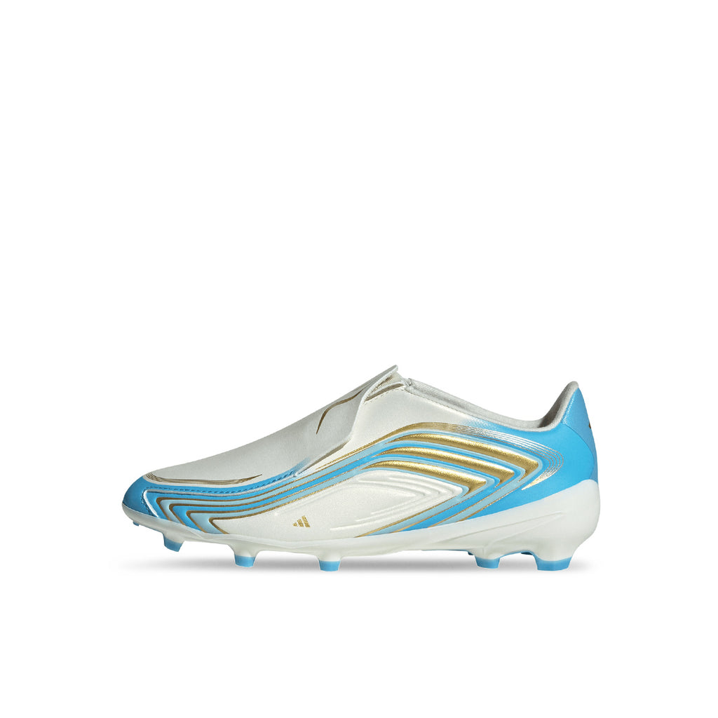ADIDAS F50 MESSI LEAGUE LACELESS FG J - IVORY/SEMI BLUE BURST/ICEY BLUE