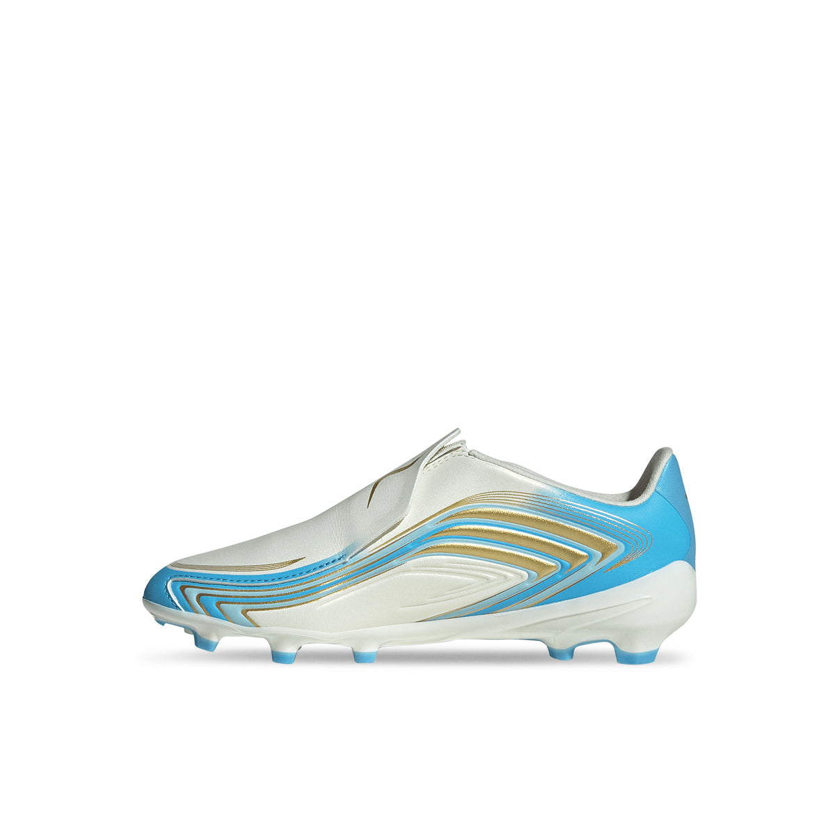ADIDAS F50 MESSI LEAGUE LACELESS FG J - IVORY/SEMI BLUE BURST/ICEY BLUE