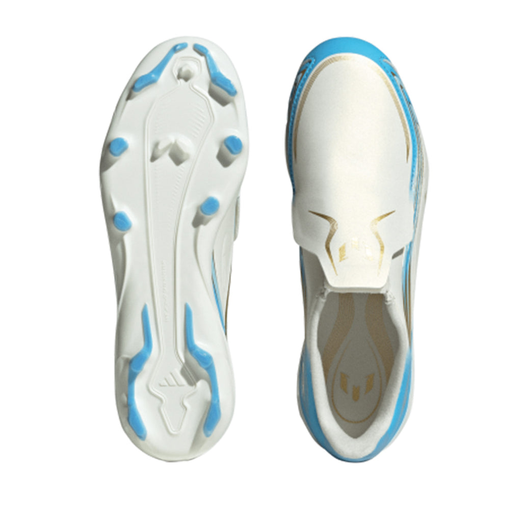 ADIDAS F50 MESSI LEAGUE LACELESS FG J - IVORY/SEMI BLUE BURST/ICEY BLUE
