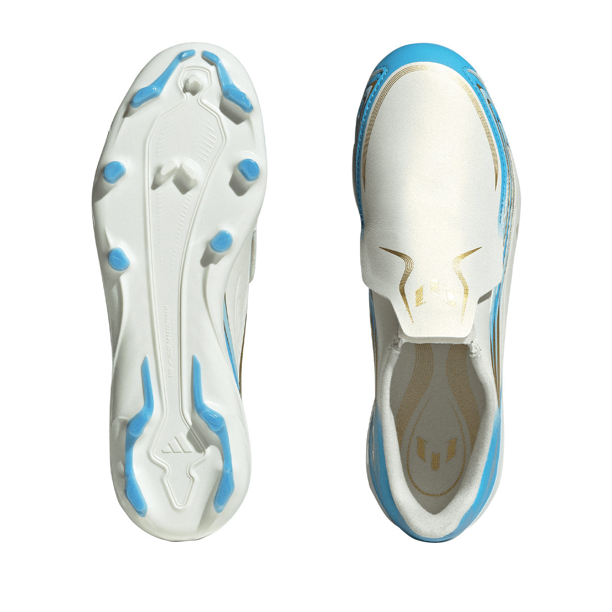ADIDAS F50 MESSI LEAGUE LACELESS FG J - IVORY/SEMI BLUE BURST/ICEY BLUE