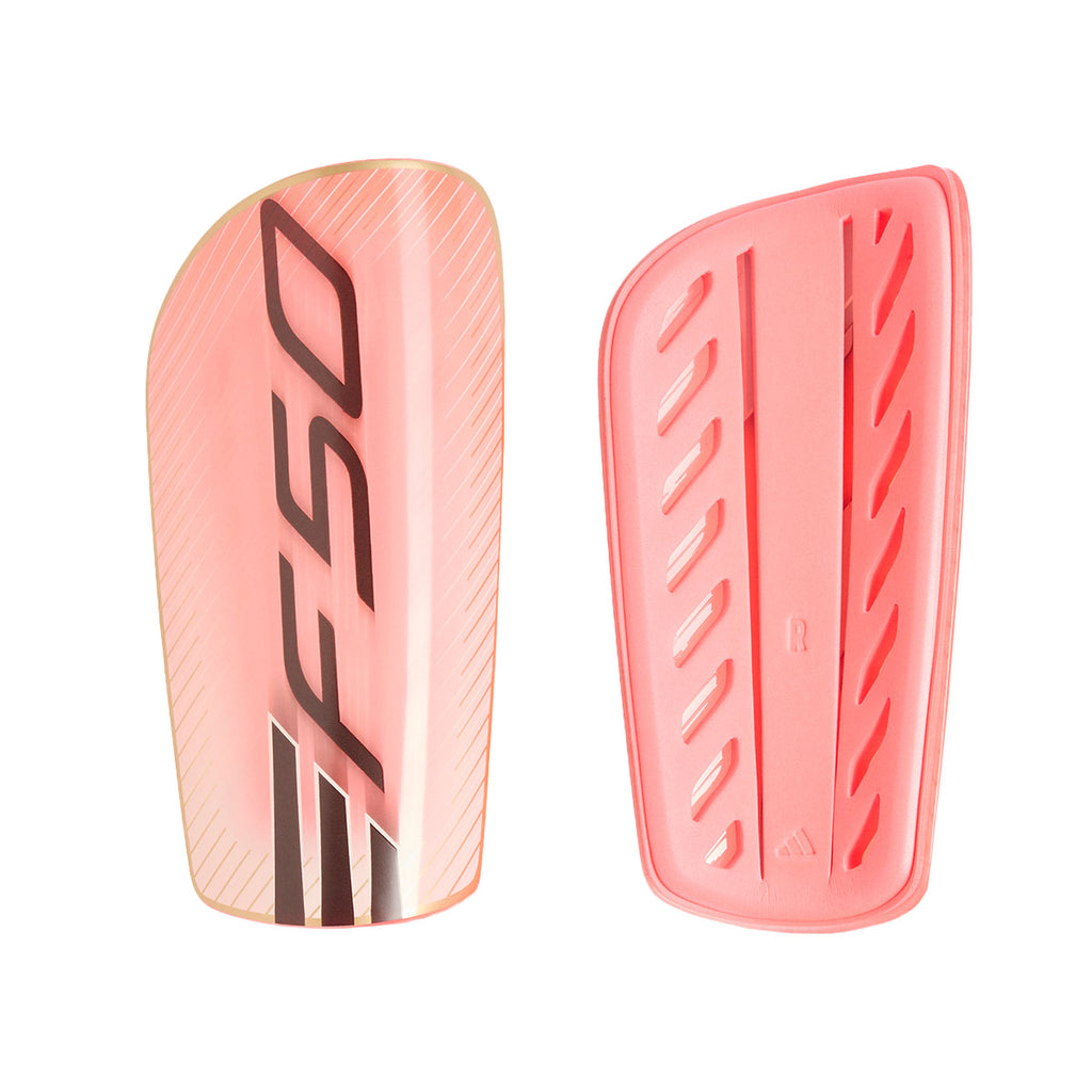 ADIDAS F50 LEAGUE SHIN GUARDS - SOLAR TURBO/IVORY/GOLD MET BLACK