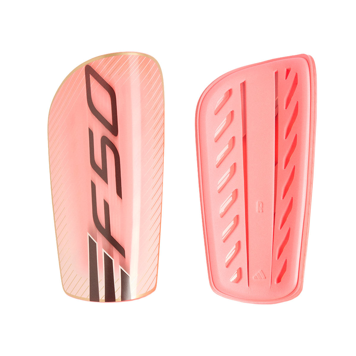 ADIDAS F50 LEAGUE SHIN GUARDS - SOLAR TURBO/IVORY/GOLD MET BLACK