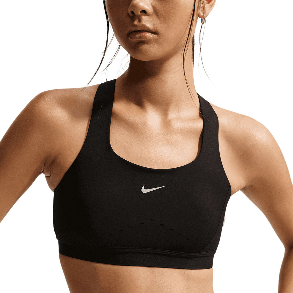 NIKE WOMEN SWIFT HIGH SUPPORT LIGHTLY LINED SPORT BRA - BLACK/REFLECTIVESILV