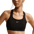 NIKE WOMEN SWIFT HIGH SUPPORT LIGHTLY LINED SPORT BRA - BLACK/REFLECTIVESILV
