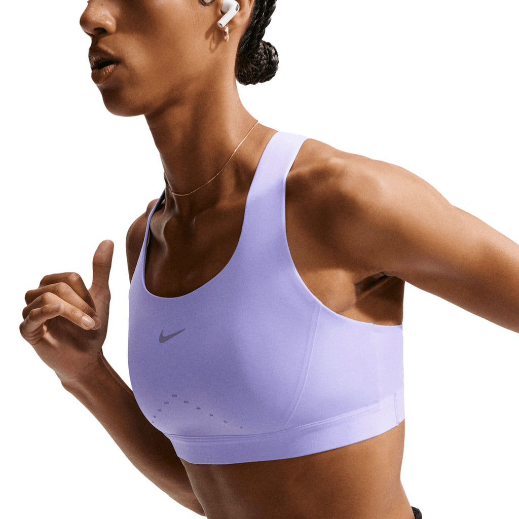 NIKE WOMEN SWIFT HIGH SUPPORT LIGHTLY LINED SPORT BRA - PURPLEPULSE