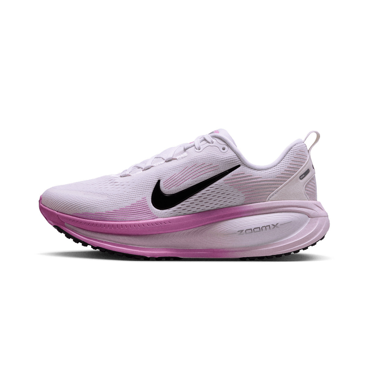 NIKE WOMEN VOMERO 18 - WHITE/BLACK/BLEACHEDLILAC/LTMAGENTA