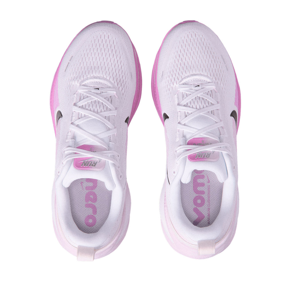 NIKE WOMEN VOMERO 18 - WHITE/BLACK/BLEACHEDLILAC/LTMAGENTA
