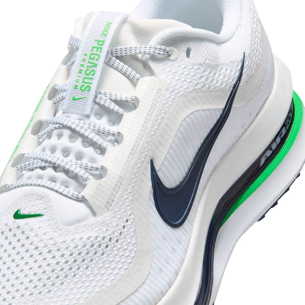 NIKE MEN PEGASUS PREMIUM - WHITE/GREENSPARK/MIDNIGHTNAVY