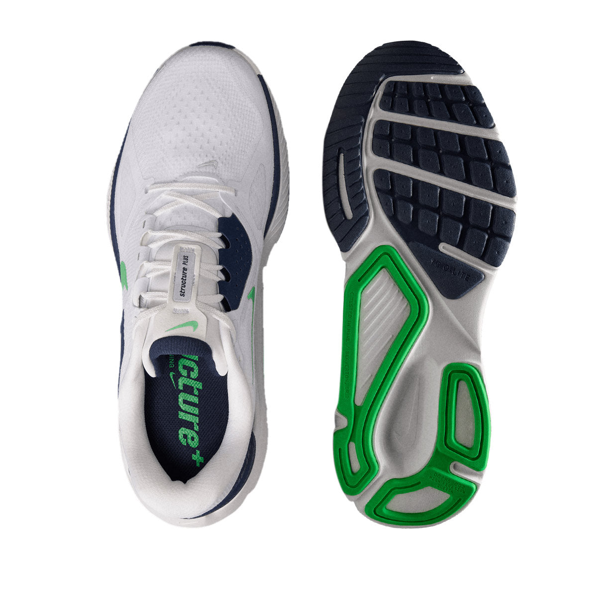NIKE MEN STRUCTURE PLUS - WHITE/GREENSPARK/MIDNIGHTNAVY