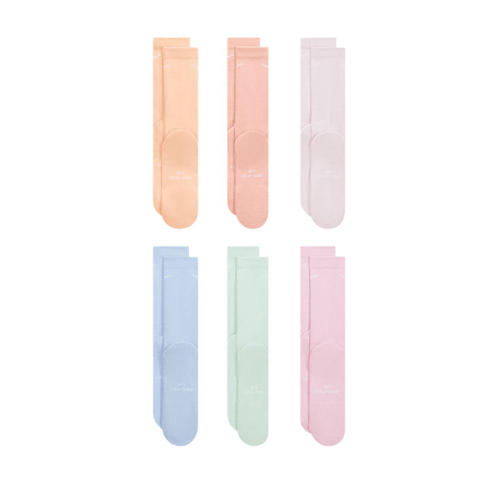 NIKE EVERYDAY CREW SOCKS 6 PAIRS - MULTI/COLOR/ORANGEWHITE