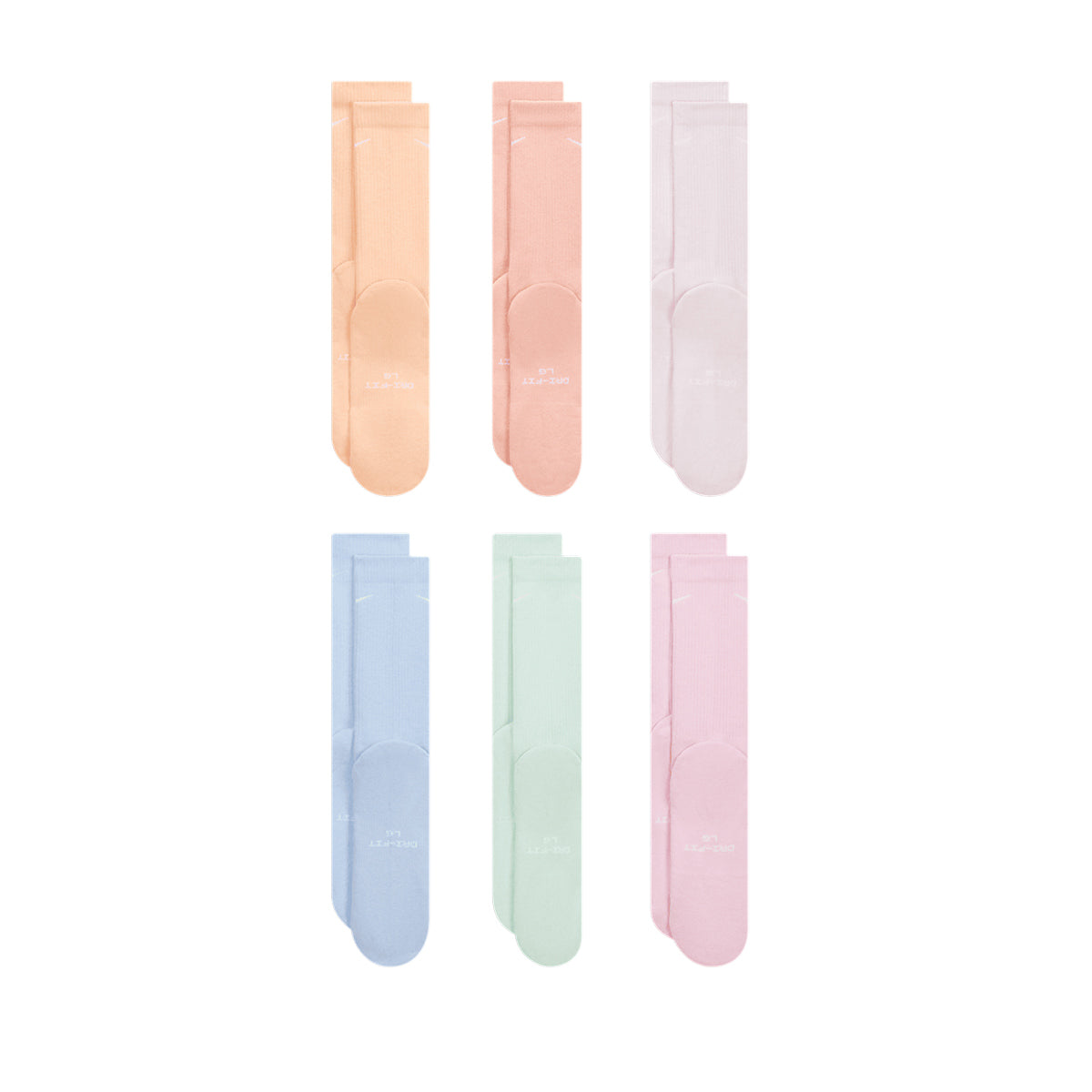 NIKE EVERYDAY CREW SOCKS 6 PAIRS - MULTI/COLOR/ORANGEWHITE