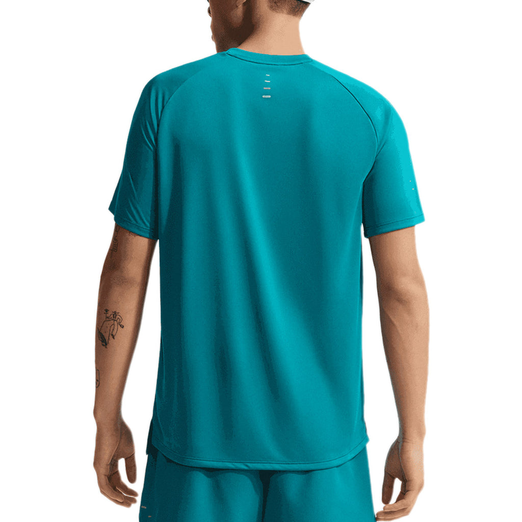 NIKE MEN STRIDE RUNNING SHORT SLEEVE TOP  - BRIGHTSPRUCE/REFLECTIVESILV
