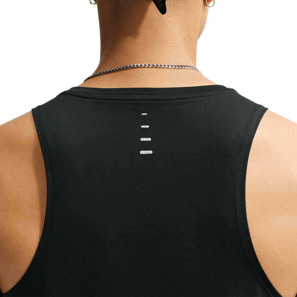 NIKE MEN STRIDE RUNNING TANK TOP - BLACK/REFLECTIVESILV