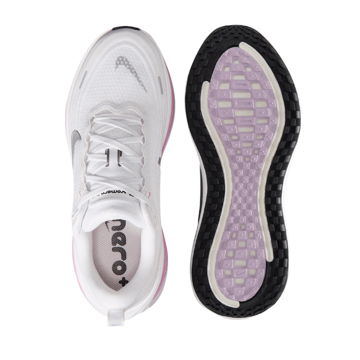 NIKE WOMEN VOMERO PLUS - WHITE/METALLICSILVER/BLEACHEDLILAC