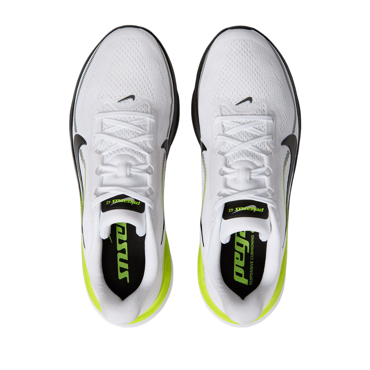 NIKE MEN AIR ZOOM PEGASUS 42 - WHITE/BLACK/LEMONVENOM/WHITE