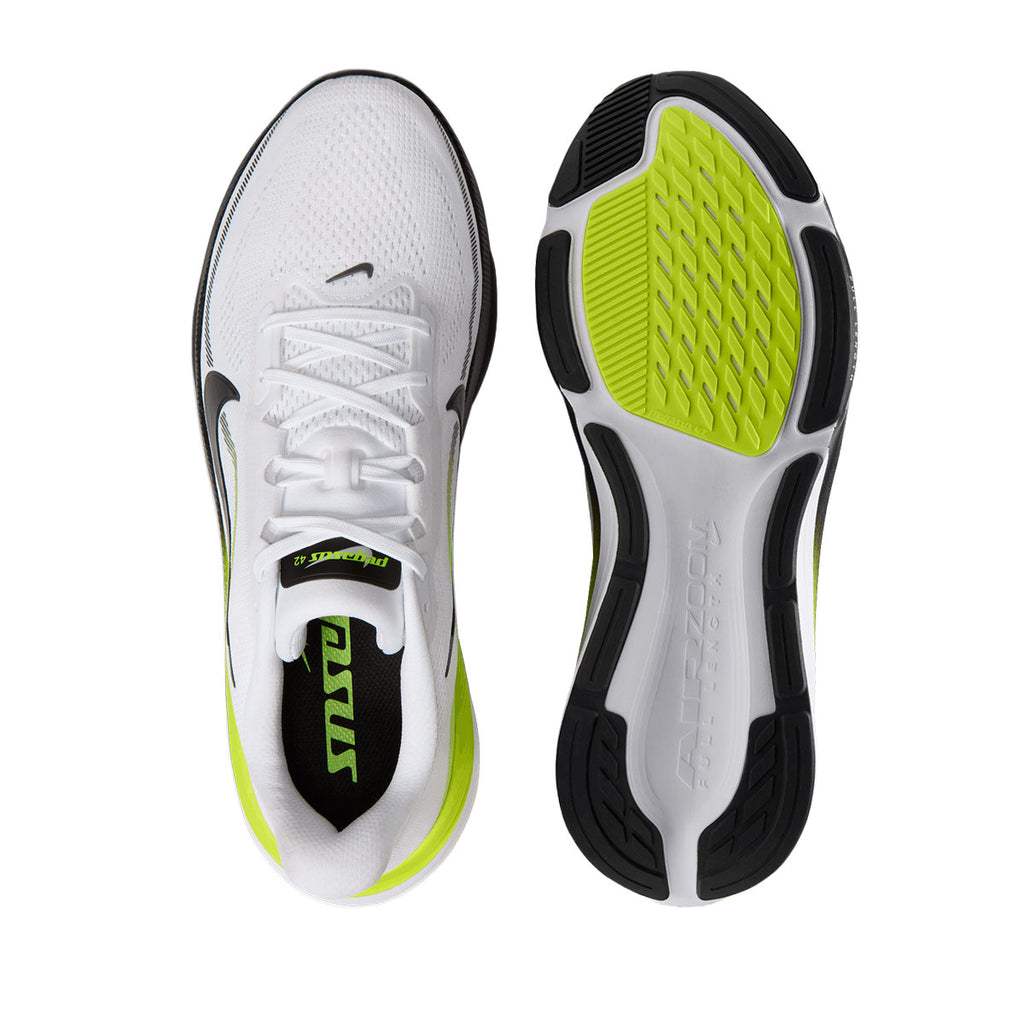 NIKE MEN AIR ZOOM PEGASUS 42 - WHITE/BLACK/LEMONVENOM/WHITE