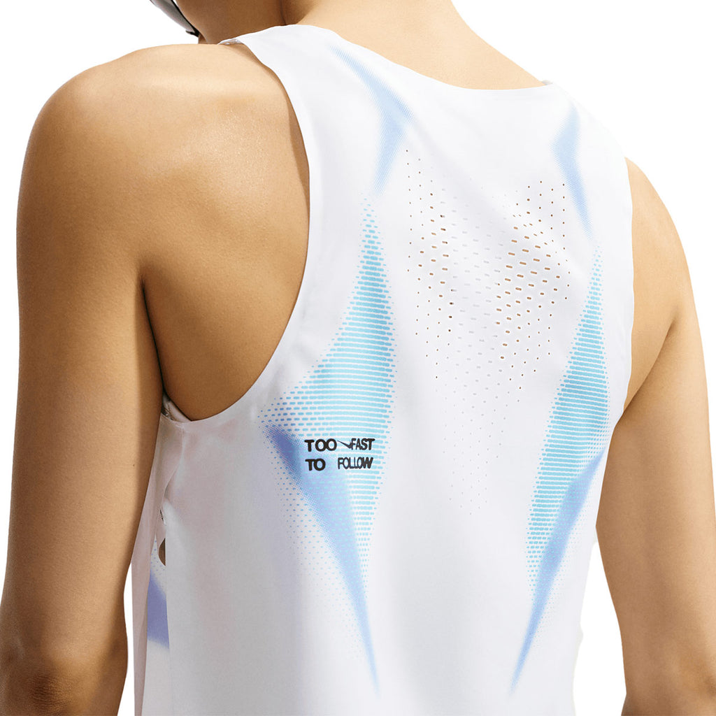 NIKE WOMEN AEROSWIFT CROP TANK - WHITE/BLACK/BLACK