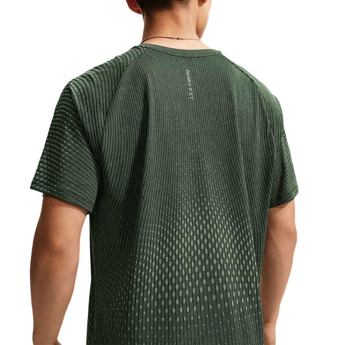 NIKE MEN AERO FIT SHORT SLEEVE RUNNING TOP - BLACK/VOLTAGEGREEN/REFLECTIVESILV