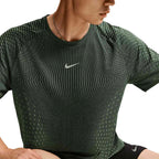 NIKE MEN AERO FIT SHORT SLEEVE RUNNING TOP - BLACK/VOLTAGEGREEN/REFLECTIVESILV