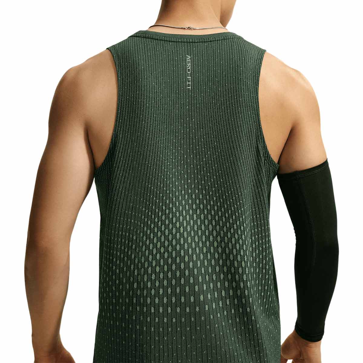 NIKE MEN AERO FIT RUNNING TANK TOP - BLACK/VOLTAGEGREEN/REFLECTIVESILV