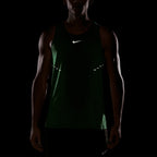NIKE MEN AERO FIT RUNNING TANK TOP - BLACK/VOLTAGEGREEN/REFLECTIVESILV