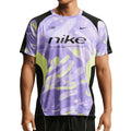 NIKE MEN INLINE DISRUPT SHORT SLEEVE RUNNING TOP - SPACEPURPLE/BLACK/LTLEMONTWIST/BLACK