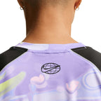 NIKE MEN INLINE DISRUPT SHORT SLEEVE RUNNING TOP - SPACEPURPLE/BLACK/LTLEMONTWIST/BLACK